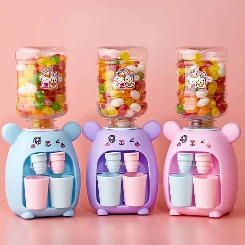Cute Mini Water Dispenser For Children Kids Gift Cold/Warm Water Juice Milk Drinking Fountain Simulation Cartoon Pig Kitchen Toy
