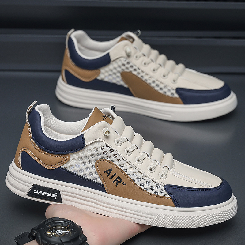Breathable mesh versatile men's board shoes, new trendy men's shoes, fashionable and lightweight sports and leisure shoes