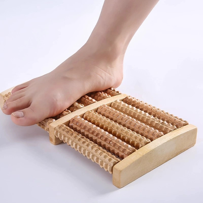 Three-row foot massager, wooden foot massager, relaxing massager