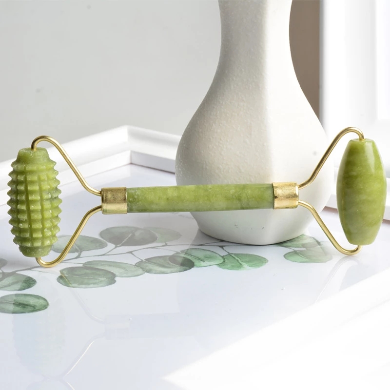 Face Roller Facial Massager Serrate Double-Head Jade Massage Roller Eyes Fade Wrinkles Firming Lifting Beauty Tool For Women