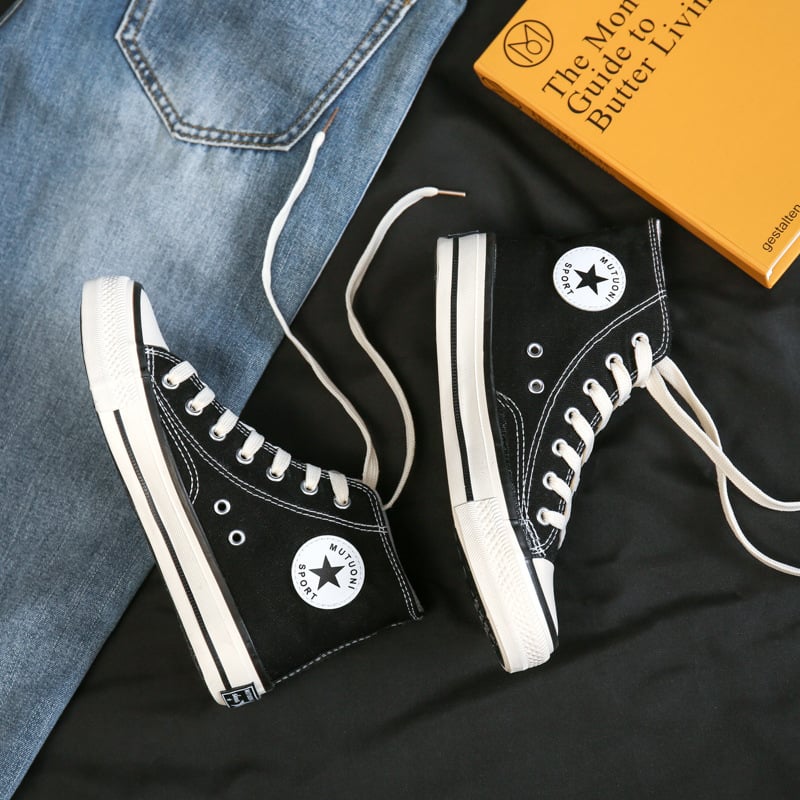 High Bang Retro Canvas Shoes Retro Casual Board Shoes Vulcanized Rubber Shoes Men's and Women's Couple Shoes