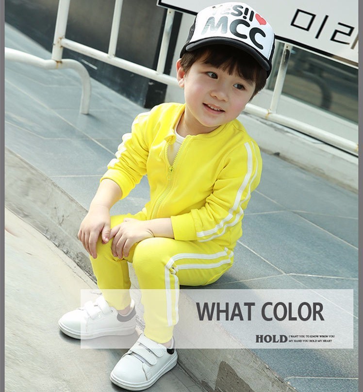 Fashion Spring Autumn Baby Boys Girls Cotton Jacket Pants 2pcs/sets Infant Tracksuit Kids Clothing Suts Children Zipper Clothes
