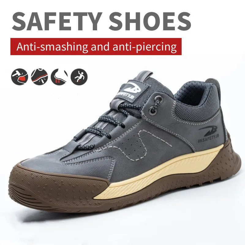 New safety shoes steel toe cap work shoes anti impact anti puncture Construction labor protection shoes for men