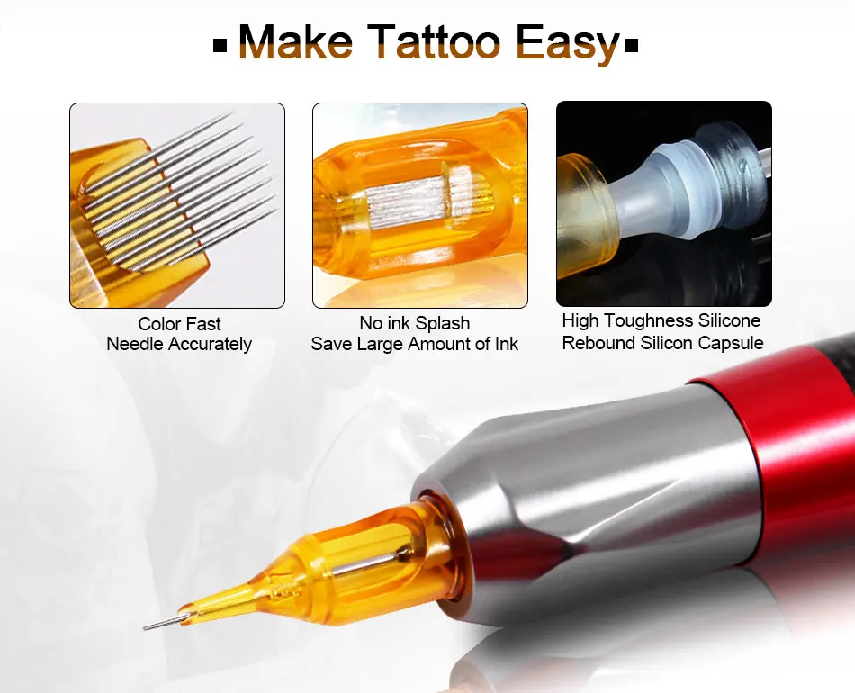 20pcs/box Sterilized Disposable Semi-Permanent Makeup Tattoo Cartridge Needle Tools RL/RM/M1/RS Tattoo Gun Supplies