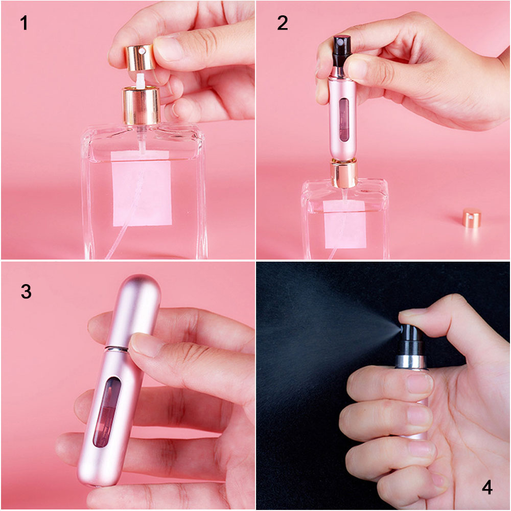 5ml Portable Perfume Atomizer Liquid Container For Cosmetics Mini Aluminum Spray Alcochol Empty Refillable Bottle