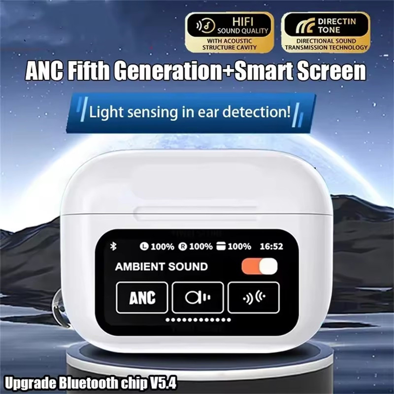A9 Pro ANC HIFI Color screen touch control Bluetooth Earphones Active Noise Reduction Wireless Small Sports outdoors Earphones