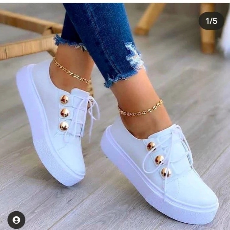Women's Casual Sneakers Lace Up Low Top Plain Toe Lightweight Shoes