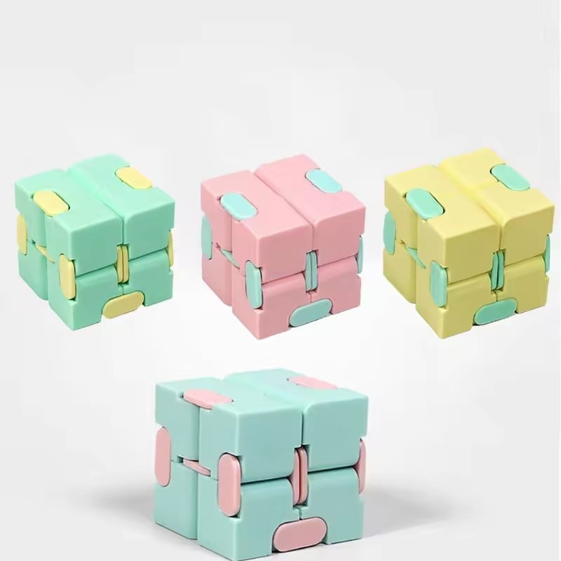1PC Stress relieving Pocket Fingertip Magic Cube Flip Cube Macaron Six sided Toy Creative Finger Unlimited Magic Cube