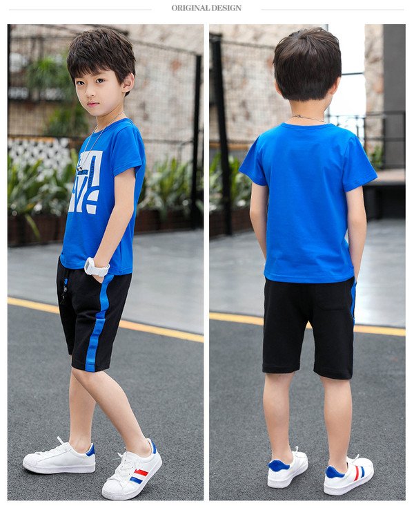 Boys Clothes Set Short Sleeve T-Shirt Pants Summer Kids Boy Sports Suit Children Clothing Outfits Teen 5 6 7 8 9 10 11 12 Years