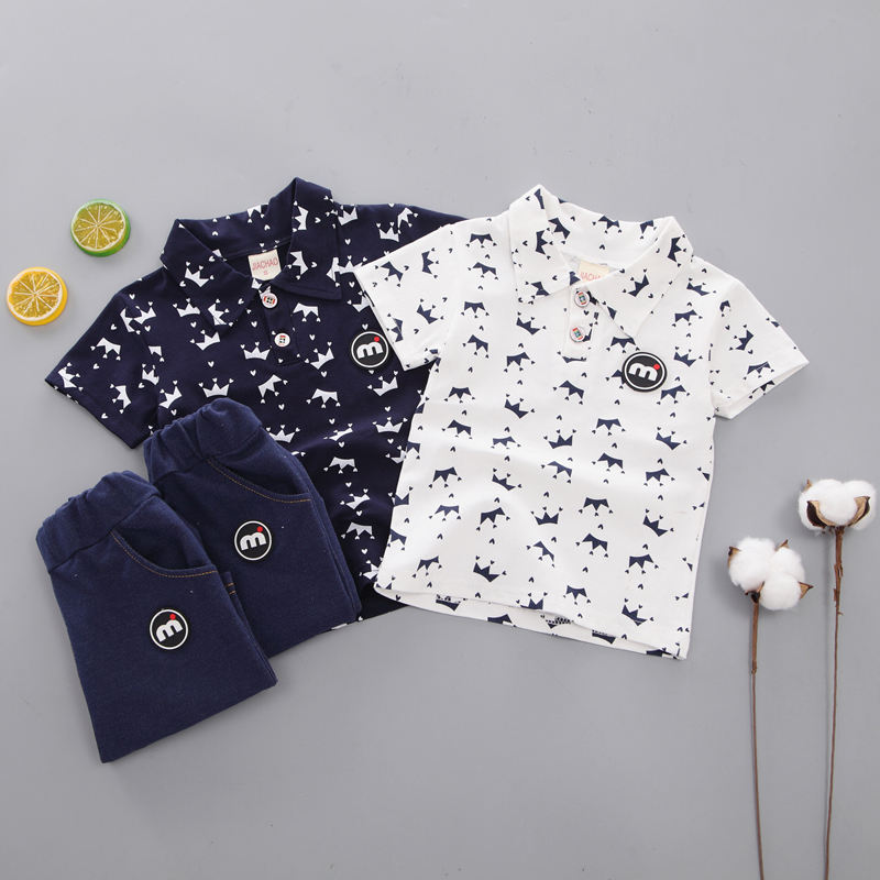 New Children Summer Cotton Out Clothes Baby Boys full Printed T Shirt Shorts 2Pcs/sets Infant Kids Fashion Toddler Tracksuits