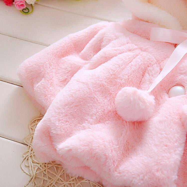 Children's clothing baby baby autumn and winter clothing cute female baby plus velvet coat 0-2-3 years old princess baby clothes