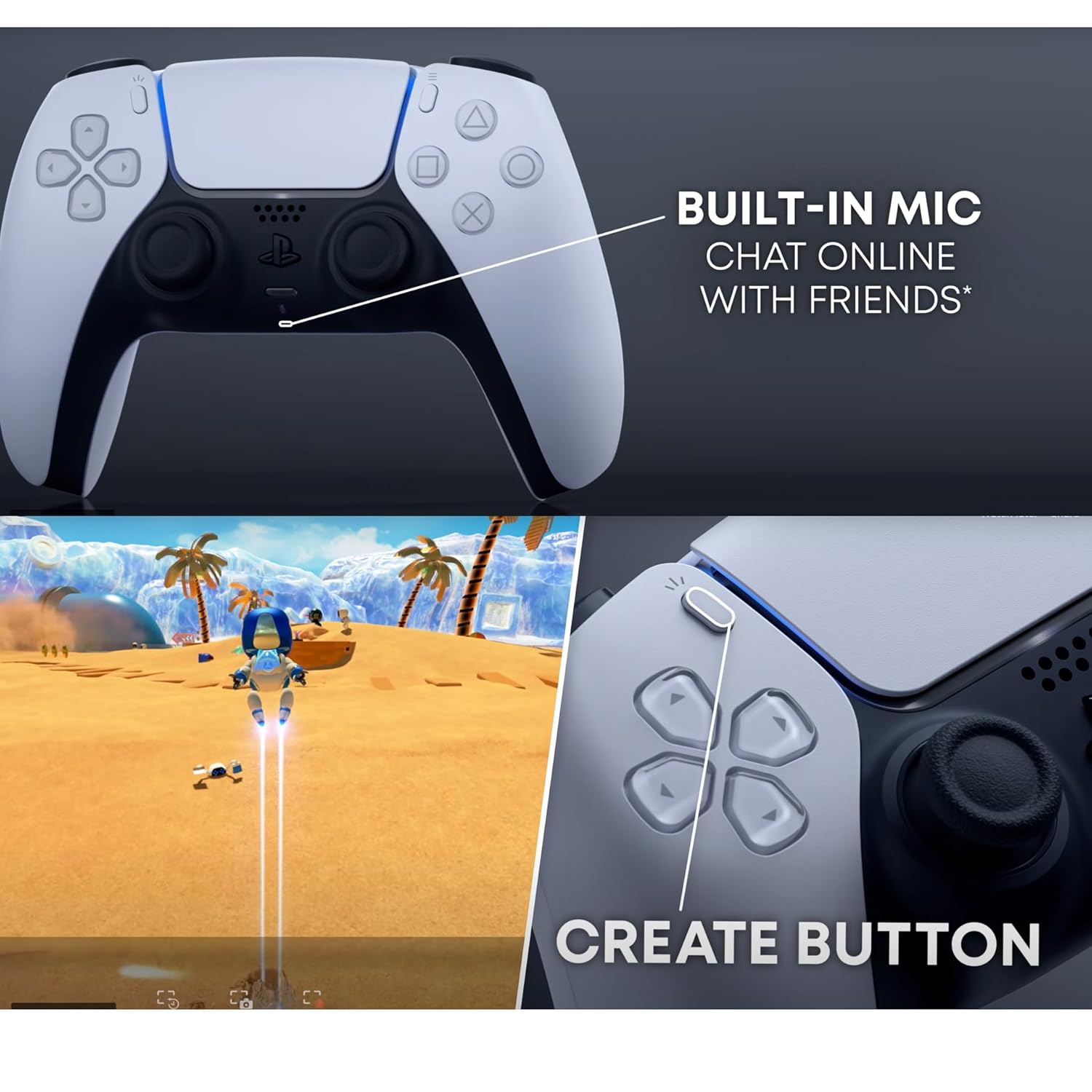 PremGear DualSense Wireless Controller (Sterling Silver) Compatible with PlayStation 5 (PS5) Bundled ThumbSticks (2 pack: 1 High-Rise, 1 Mid-Rise), 6f