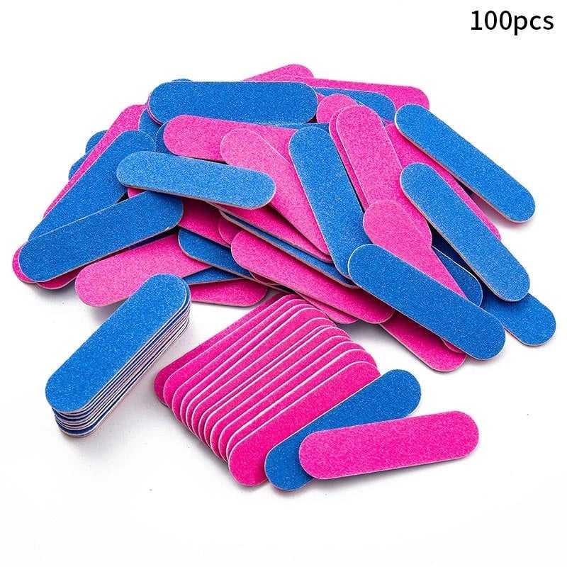 100Pcs/lot Nail Art Files Sandpaper UV Gel Polish Manicure Pedicure Tool Grinding Buffer Block Tips Double Side