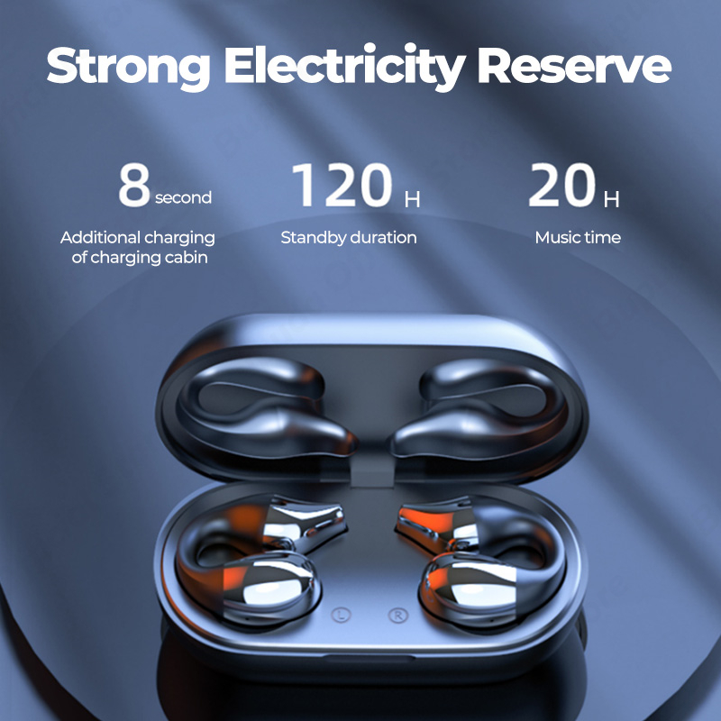 NEW Bone Conduction Earphone Bluetooth 5.2 Ear Clip on Ear Earring Wireless Headphones Sports Headsets Ear Hook with Mic