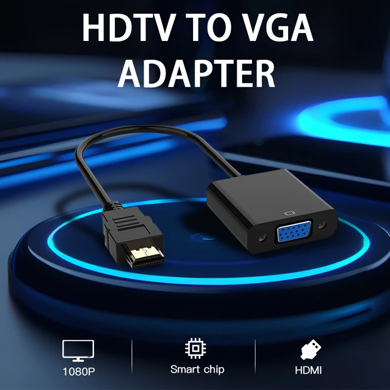 HD 1080P HDTV-Compatible To VGA Cable Converter HDTV Male to VGA Female Converter Adapter