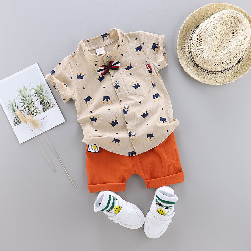 Kids Boys Casual Set Toddler Whale Shirt Tops+Shorts Set Outfits Clothes 2PCS