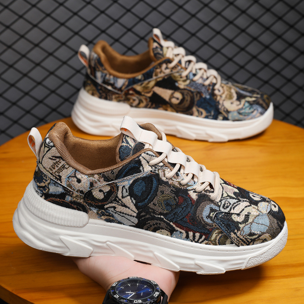 Men's casual shoes, outdoor sports shoes, large size woven fabric upper men's shoes