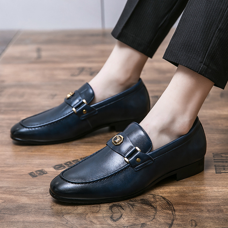 New Black Men's Anti slip Round Head Fashion Men's Formal Shoes Free Delivery Men's Wedding Shoes Size 38-48