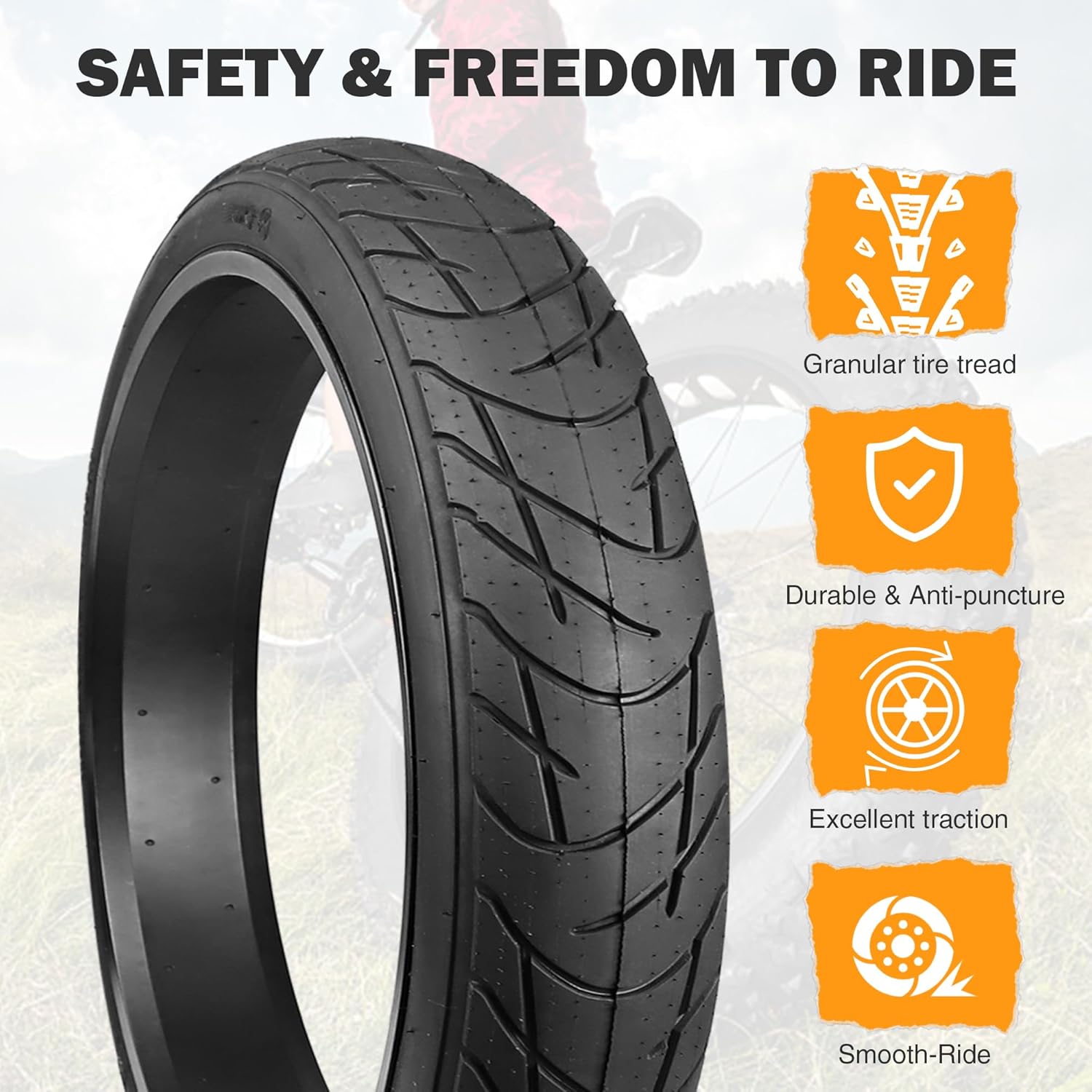WEEROCK 1/2 Pack Bike Fat Tires 26 x 3.0 Inch Electric Bicycle Fat Tires with/Without 26 X 3.0 Inner Tubes Folding Bead Tire Compatible with 26" Wide