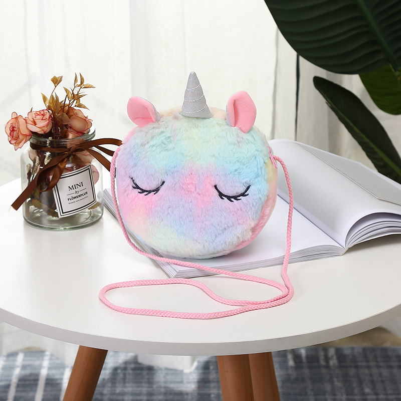 New Fashion Children Girls Shoulder Bag Cute Unicorn Animals Messenger Bag Kids Keys Coin Purse Cute Princess Mini Handbag