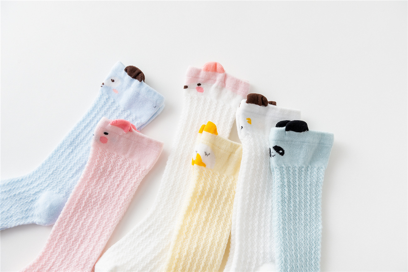 3Pairs lawadka Baby Girl Socks Toddler Baby Bow Cotton Summer Mesh Baby Knee Socks Newborn Infant Non-slip Long Baby Boys Socks