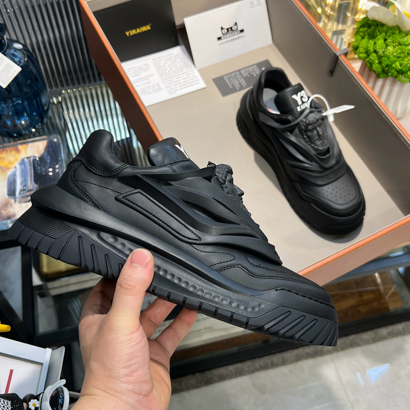 Y3KAIWA Medusa Spacecraft Shoes Men's Autumn White Top Layer Cowhide Thick Sole Simple Casual Small White Shoes