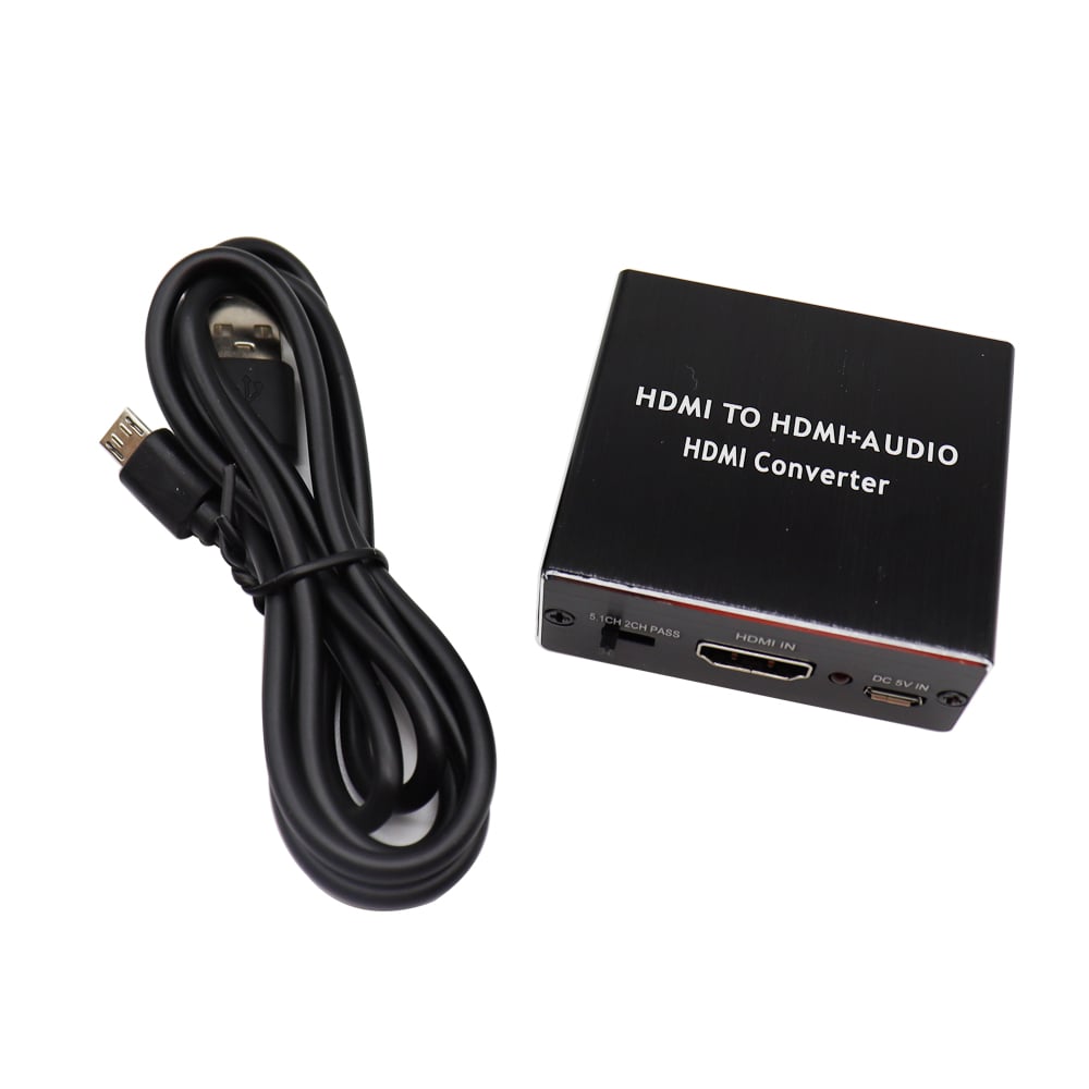 HDMI-compatible Audio Extractor Stereo Extractor Converter Optical TOSLINK SPDIF + 3.5mm Audio Splitter Adapter Black