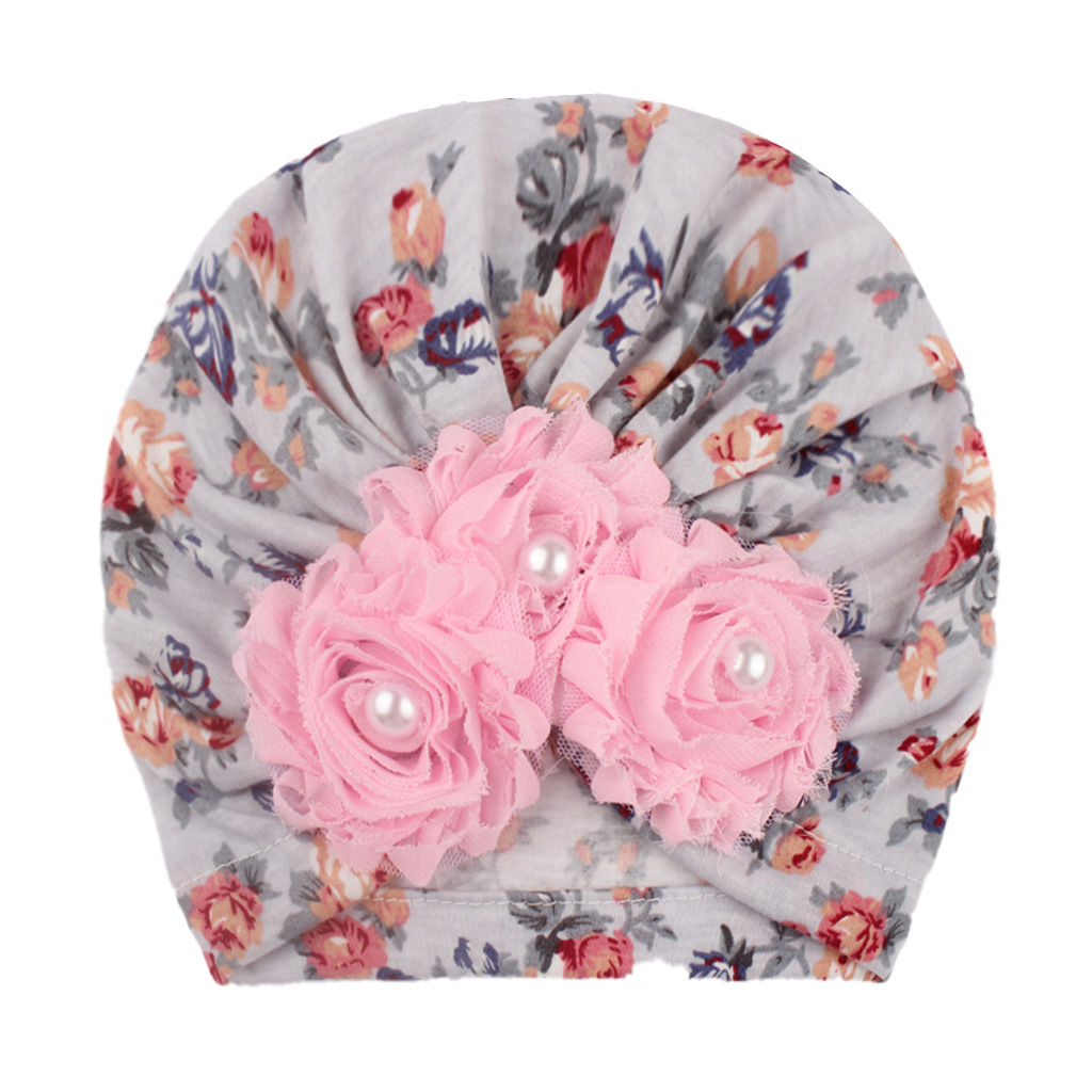 Baby Soft Printed Children's Hat Sunflower Sticky Bead Pullover Hat