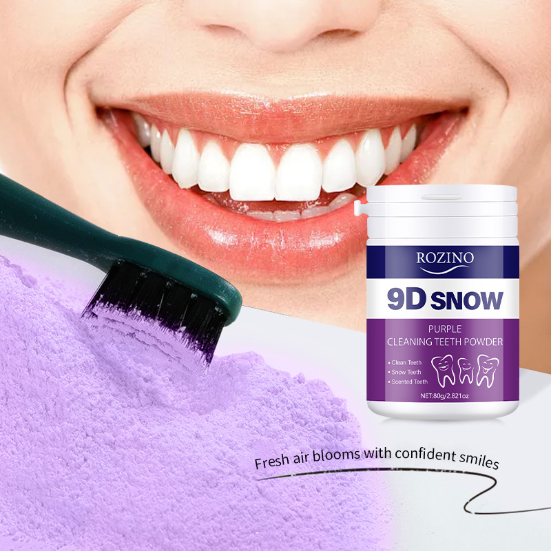 Purple Tooth Cleaning Powder-Sulfate-Free Deep Cleaning and Polishing Whitens Teeth in 5 Days Portable for Daily Use and Travel