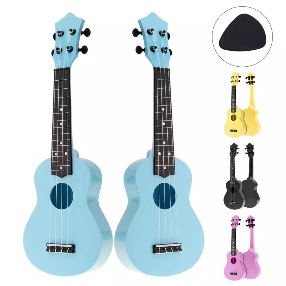 4 Strings 21 Inch Soprano Acoustic Ukulele Colorful Uke Hawaii Guitar Guitarra Musica Instrument for Kids and Music Beginner