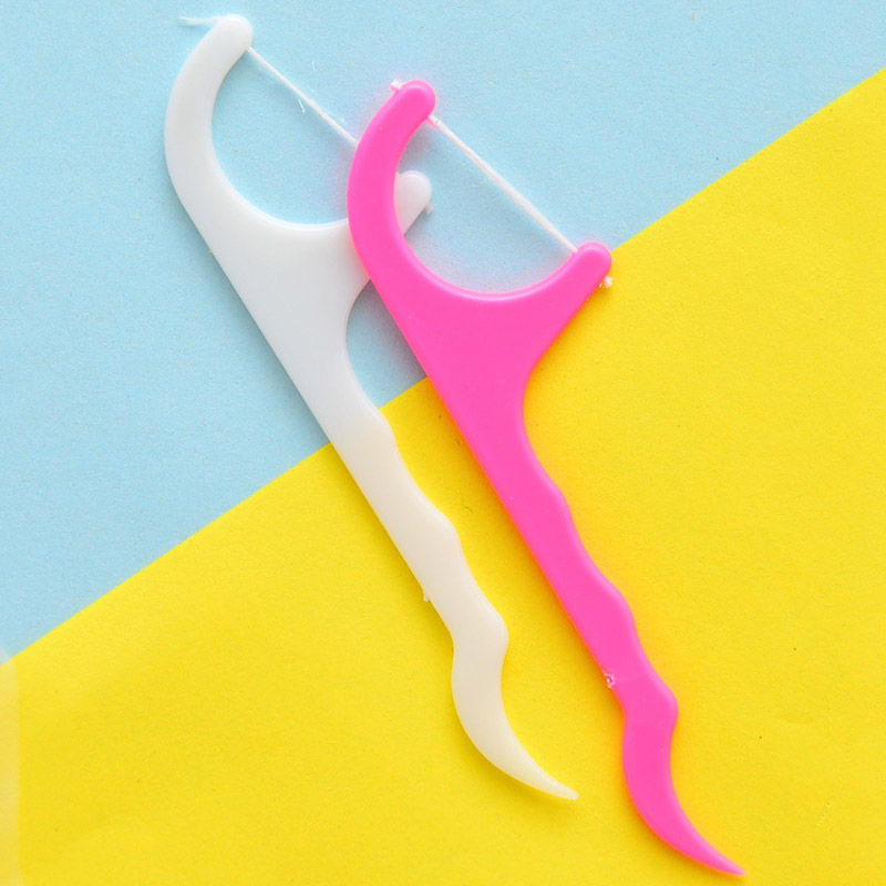 25pcs/Lot Disposable Dental Flosser Interdental Brush Teeth Stick Toothpicks Floss Pick Oral Hygiene Teeth Cleaning Care