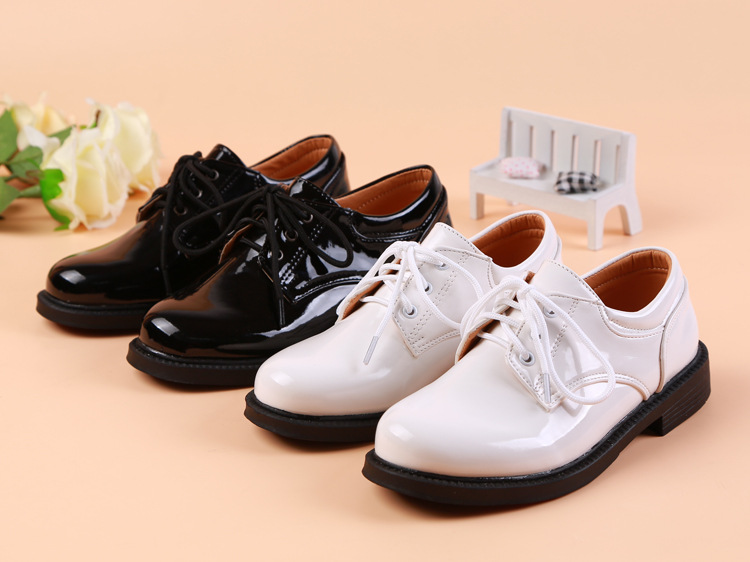 Boys Leather Shoes Black Autumn Children Shoes Boys And Girls Leather Shoes For Kids Baby Rubber Pattern chaussure enfant