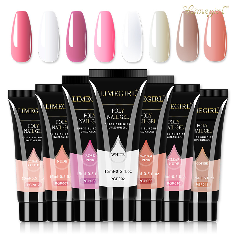 15ml Poly Extension Nail Gel For Nail Art Manicure Design 24Colors UV Varnishes Semi Permanent Builder Nail Gel Polish