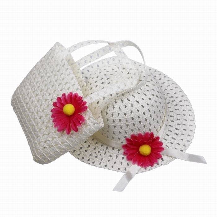 9color Sunflower Summer Sun Hat Girls Kids child Beach Hats Bags Floral Flower Straw Hats Caps + Tote Handbag Suit for 1-6 Years