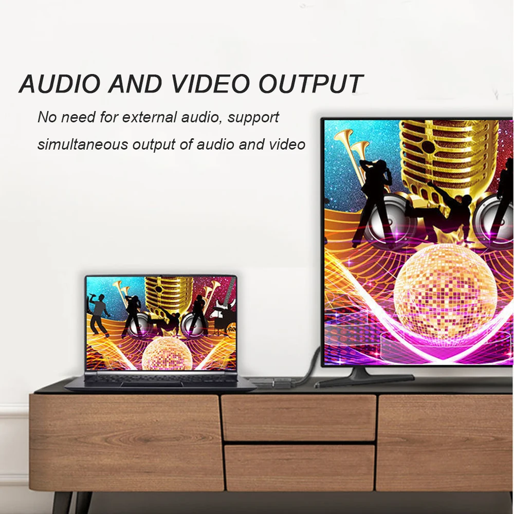 4K DisplayPort to HDMI-compatible Adapter Converter Display Port Male DP to Female HD TV Cable Adapter Video Audio