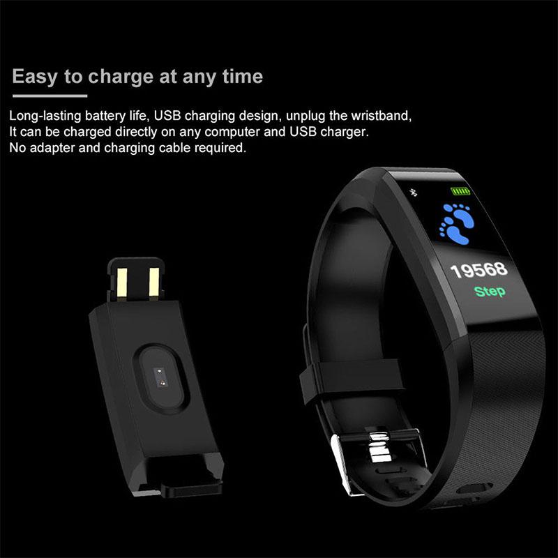 115Plus Bracelet Heart Rate Blood Pressure Smart Band Fitness Tracker Smartband Bluetooth Wristband for fitbits Smart Watch