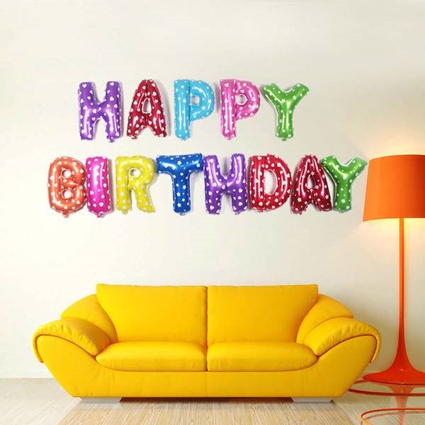 Foil Balloons 16INCH Happy Birthday letter Balloons balls birthday Party Decorations kids Baby Shower Helium Balloons