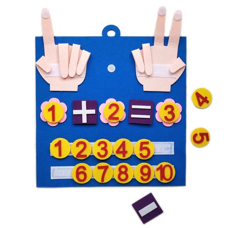 Kid Felt Finger Numbers Math Toys Children Counting Early Learning Educational Board For Toddler Teaching Aid