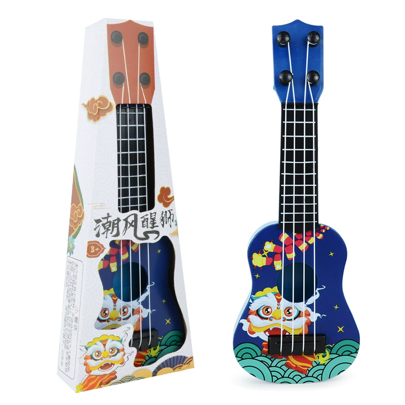 Mini Guitar 4 String Classical Ukulele Guitar Toy Instrument Children Beginners Simulation Playing Early Teaching Small Guitar