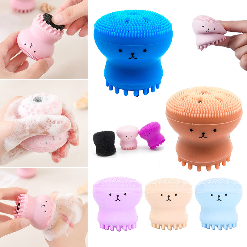Ctopus Shape Silicone Face Cleansing Brush Face Washing Product Pore Cleaner Exfoliator Face Scrub Brush Skin Care