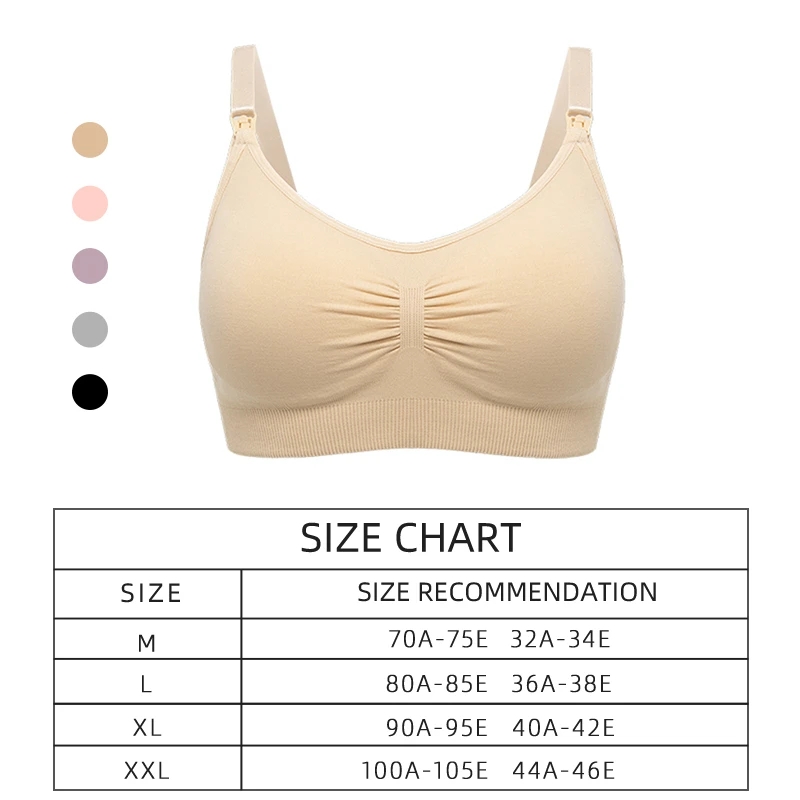 Plus Size Nursing Bra Breathable Women Breastfeeding Underwear Seamless Maternity Bra Push Up