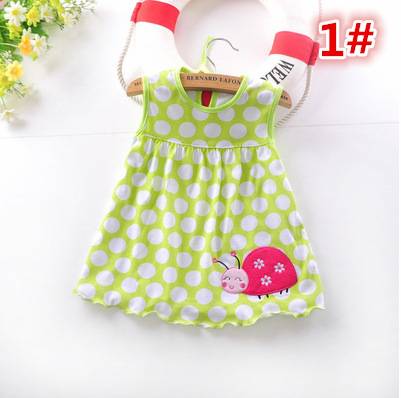 Little Girl in Sleeveless Dress Casual Cotton Vest Little Princess Dress