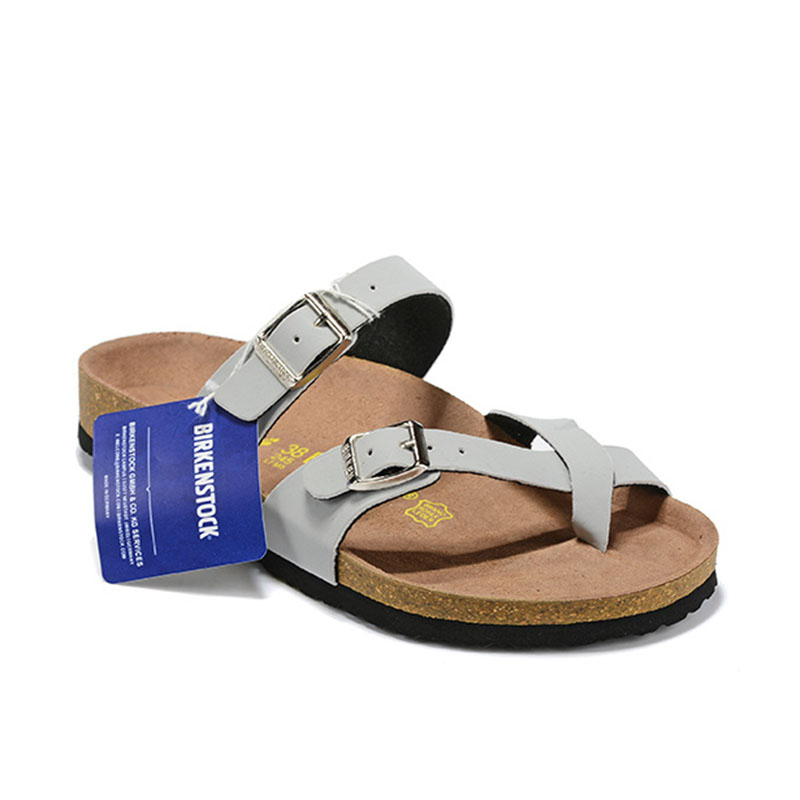 Birkenstock Cork Flat Slippers Casual Outdoor Beach Shoes Wear-resistant Non-slip Sandals Fashion Flip-Flops Size 35-46