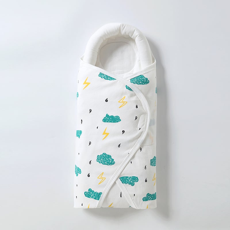 Newborn baby quilt double-layer cotton spring, autumn and winter wrap windproof baby thin sleeping bag 83*73cm