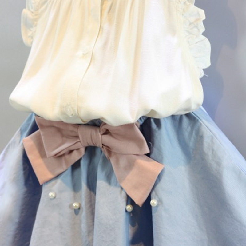 Buy 1 get 1 Kids Clothes for Girls The Bow Skirt and Lace Top Summer Suit Korean Style Children's Clothing Sets Baby Toddler