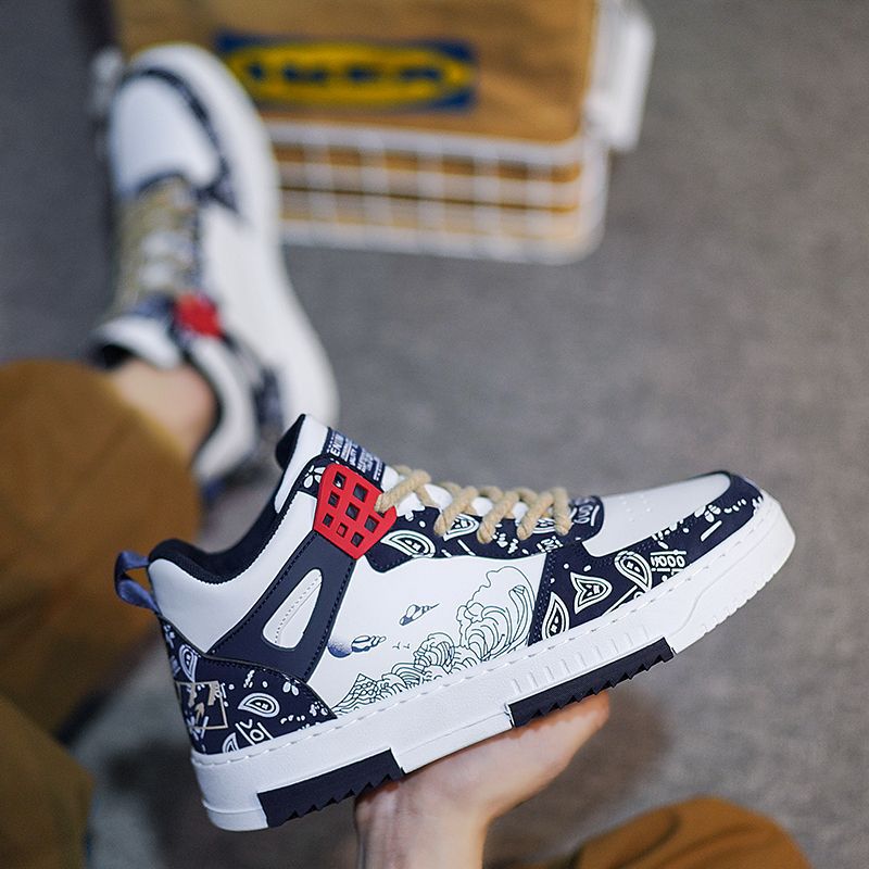 new high-top leisure shoes trend all match small white shoes light soft sole sports shoes