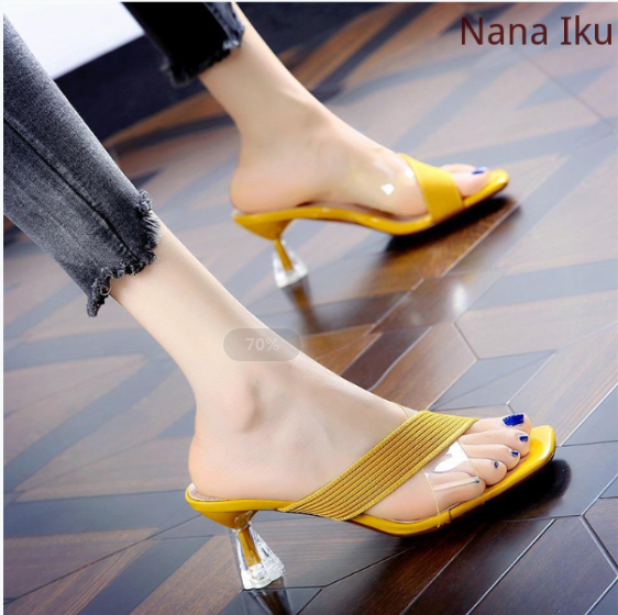 Ladies sandals and slippers new cross fashion personality all-match temperament high heels tide