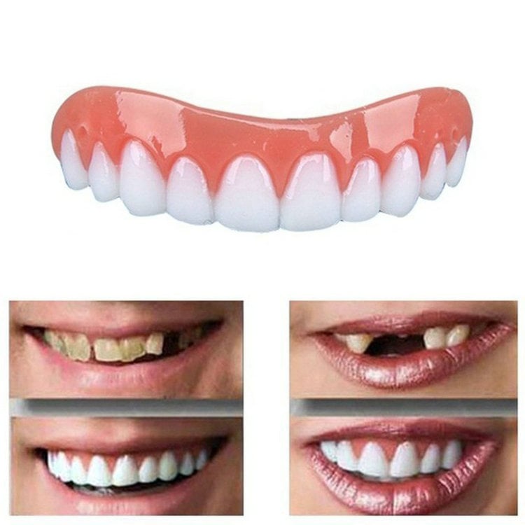 Silicone Simulation Teeth Veneer Smile Perfect Snap Denture Veneer Cosmetic Teeth Cover Whitening Braces