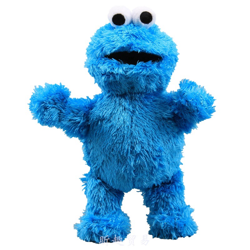 Sesame Street Elmo Cookie Monster with Plastic Eyes Soft Plush Toy Cartoon Fluffy Stuffed Dolls 33 CM Kids Gift