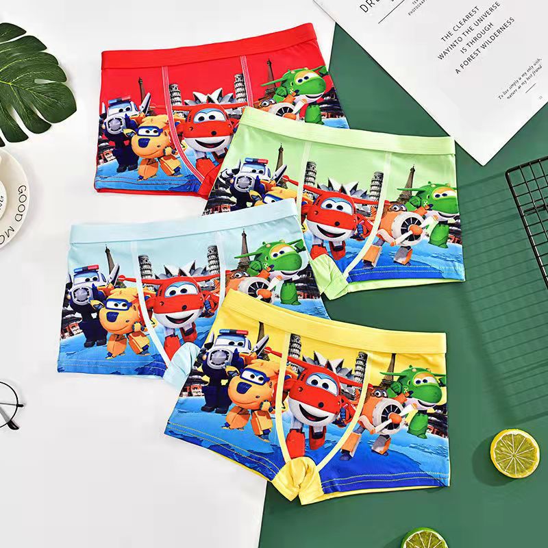 4pc children's underwear boys boxer shorts Ultraman baby cartoon breathable boys children's underwear